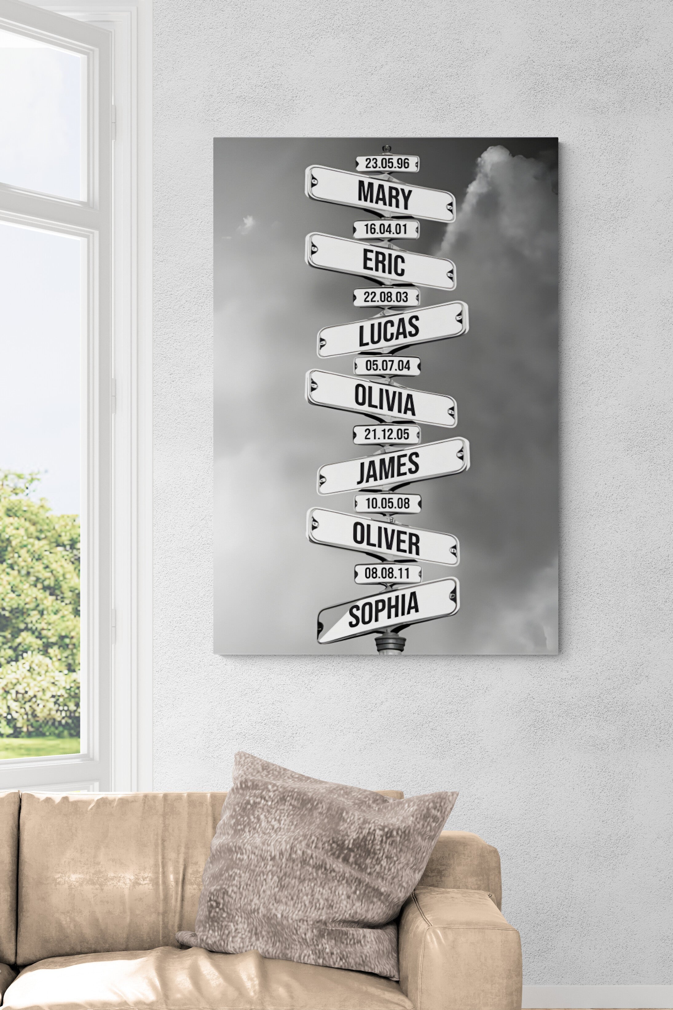 DATE OF BIRTH OF CHILDREN by Cstm Canvas